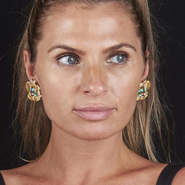 BULGARI PAIO DI ORECCHINI A FORMA DI FIORE