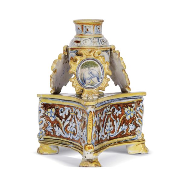 AN INKWELL OR CANDLEHOLDER, CENTRAL ITALY, SECOND HALF 17TH CENTURY