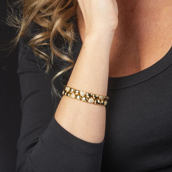 CARTIER BRACCIALE DOPPIO CUORE CON DIAMANTI