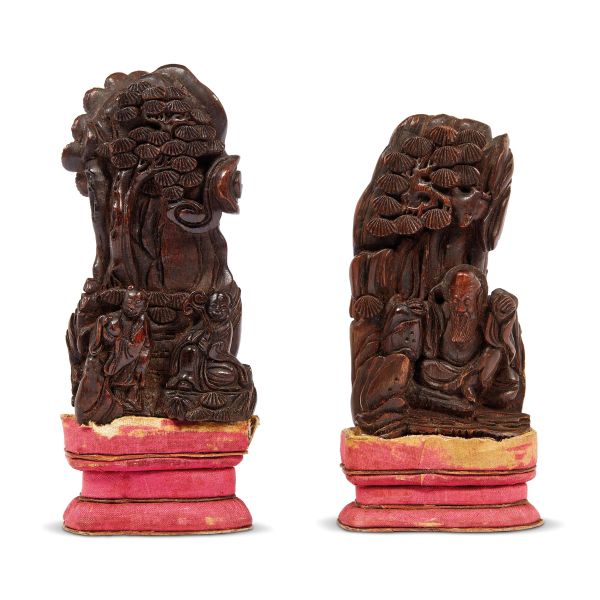 



PAIR OF WOOD CARVINGS, CHINA, QING DYNASTY, 19TH CENTURY