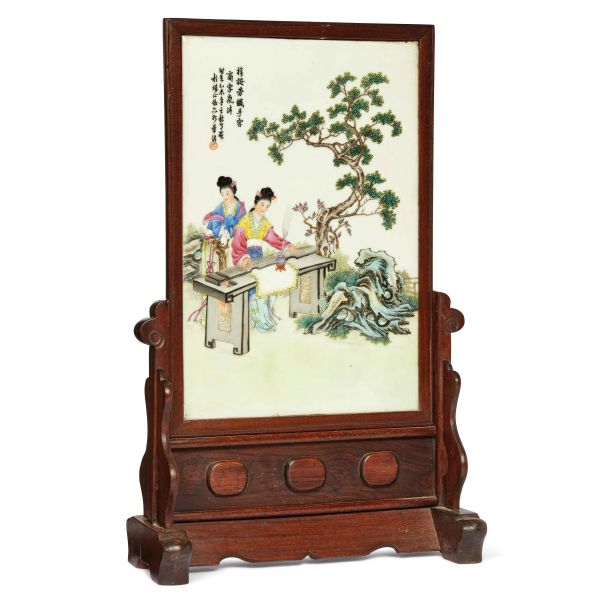 PORCELAIN PLAQUE, CHINA, QING DYNASTY, 20TH CENTURY