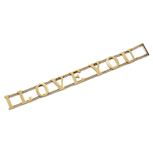 FURST &quot;I LOVE YOU&quot; CHAIN BRACELET IN 18KT YELLOW GOLD