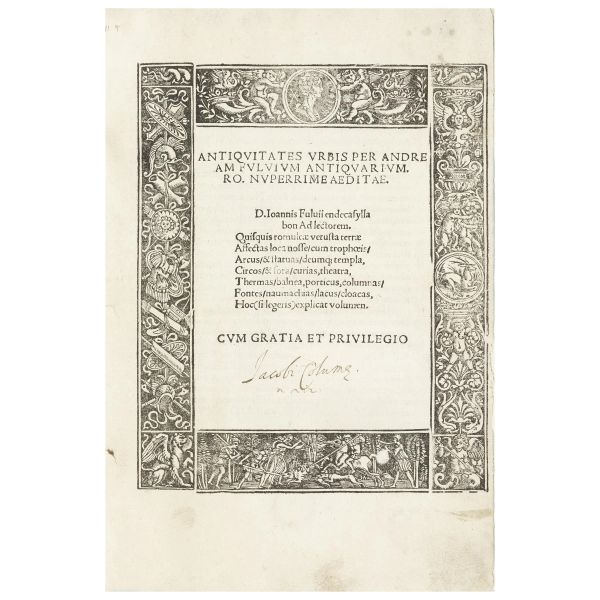 Fulvio, Andrea. Antiquitates Urbis. [Roma, Silber, 1527].