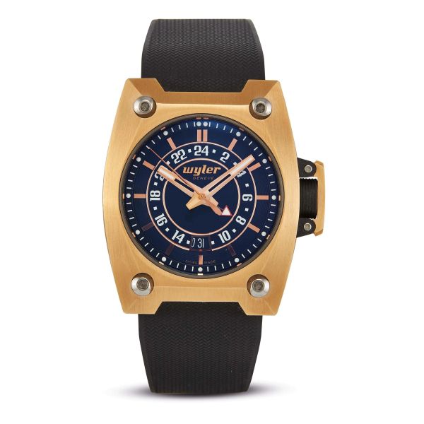 Wiler - WYLER CODE R ROSE GOLD AND TITANIUM CARBON FIBER WRISTWATCH