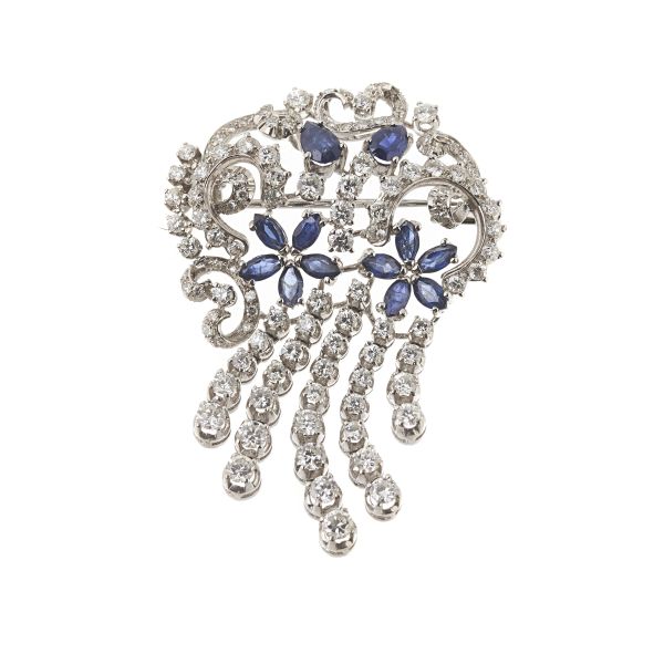 



SPILLA CON ZAFFIRI E DIAMANTI
