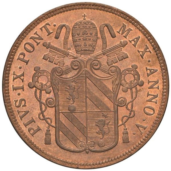 STATO PONTIFICIO. PIO IX (1846-1870) 5 BAIOCCHI 1851
