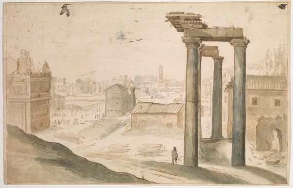 Artista nordico a Roma, sec. XVIII