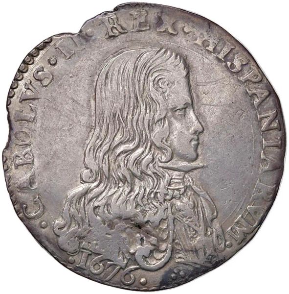 MILANO. CARLO II (1676-1700) MEZZO FILIPPO 1676