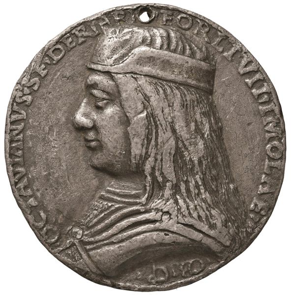 OTTAVIANO SFORZA DI RIARIO CONDOTTIERO E SIGNORE DI IMOLA E FORL&Iacute; (1479-) MEDAGLIA opus Spinelli