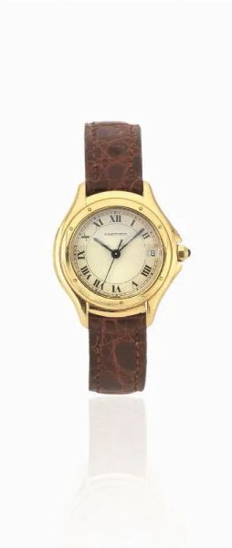 OROLOGIO DA POLSO PER SIGNORA CARTIER SANTOS RONDE N. 117000R-00271, IN ORO GIALLO 18K