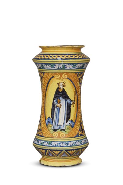 A PHARMACY JAR (ALBARELLO), FAENZA, CIRCA 1560-1570