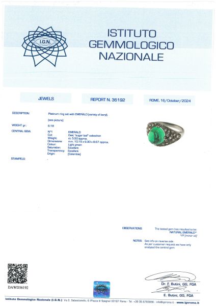 ANELLO CON SMERALDO COLOMBIANO E DIAMANTI