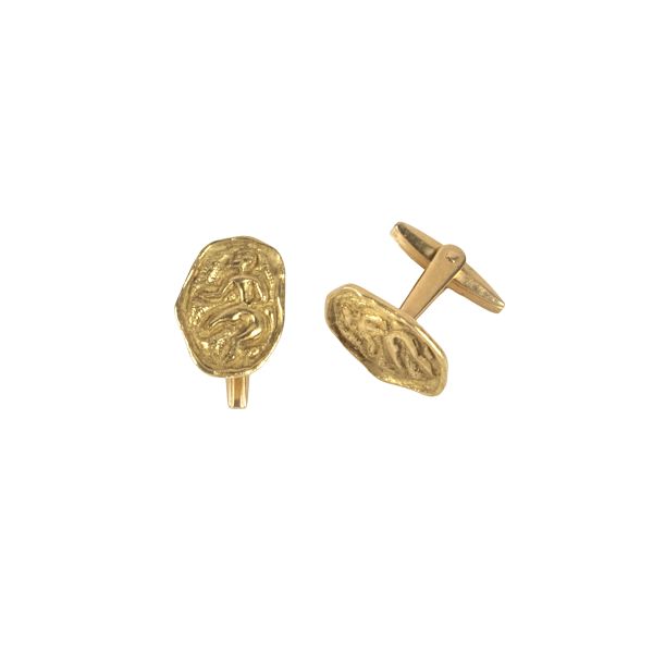 PAIR OF CUFFLINKS IN 14KT YELLOW GOLD
