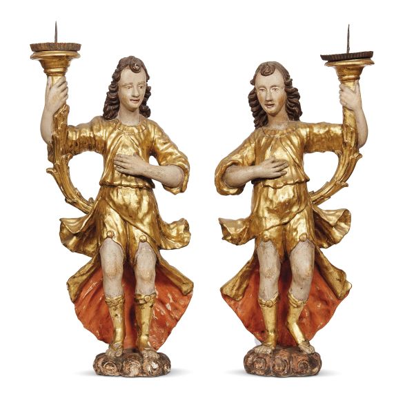 A PAIR OF CENTRAL ITALY ANGELS, 17TH CENTURY
