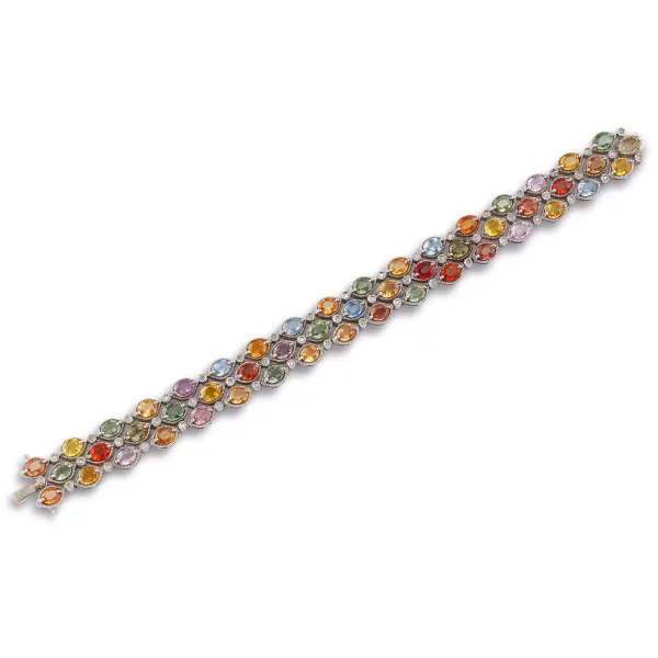 



MULTI GEM BAND BRACELET IN 18KT WHITE GOLD