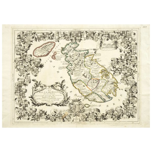 Coronelli, Vincenzo. Isola di Malta olim Melita. Venezia, 1696.