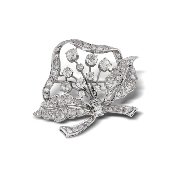 SCORTECCI FLOWERING-BRANCH SHAPED IN 18KT WHITE GOLD