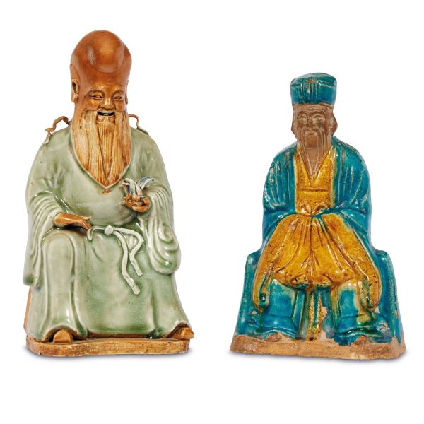



TWO FIGURES OF WISE MEN, CHINA, 18TH-18TH CENTURY