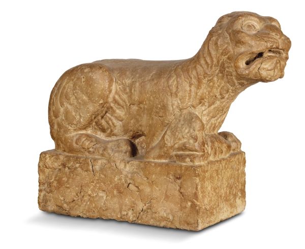 Northern Italian, 14th century, a lion, Verona red marble