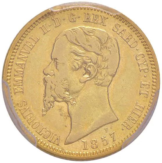      SAVOIA. REGNO DI SARGEGNA. VITTORIO EMANUELE II (1849-1861) 10 LIRE 1857 Torino  