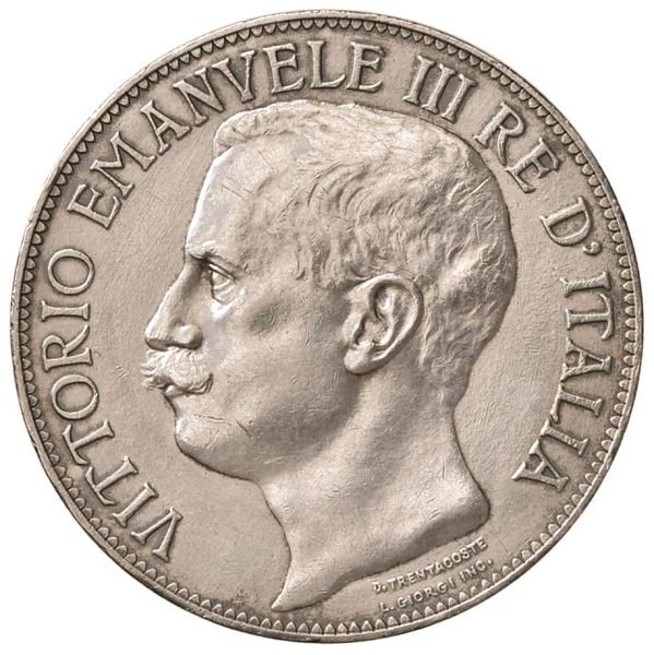      SAVOIA. VITTORIO EMANUELE III (1900-1943) 5 LIRE CINQUANTENARIO 1911 