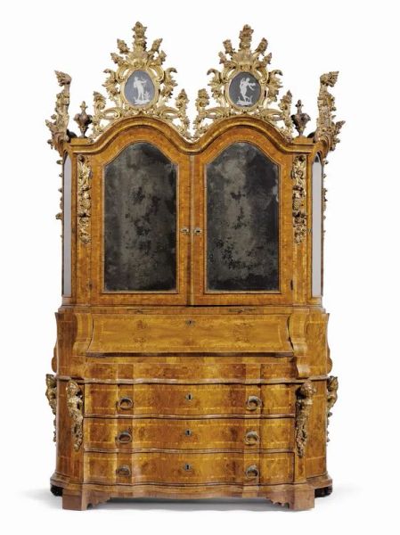 BUREAU CABINET WITH FALL FRONT AND HIGH TOP, VENICE, MID-18th CENTURY