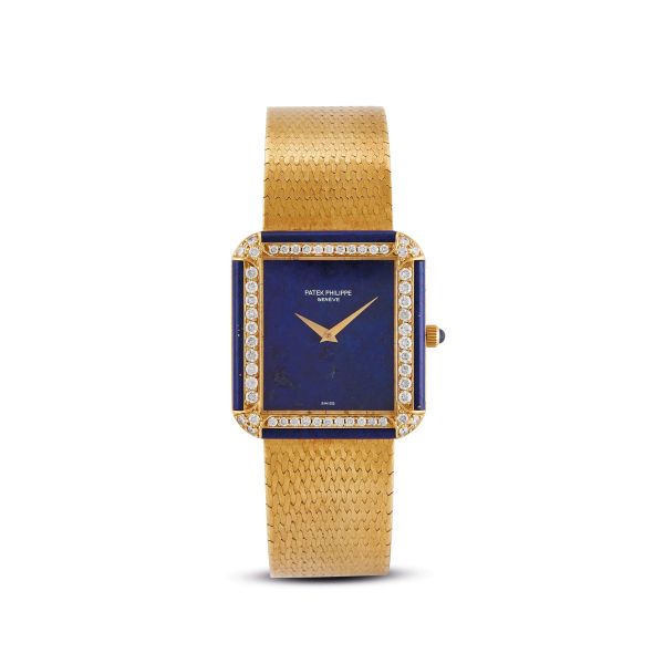 PATEK PHILIPPE REF. 3727 LAPIS LAZULI DIAMOND AND YELLOW GOLD WRISTWATCH 