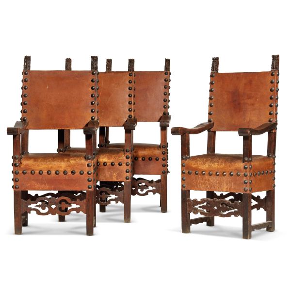 



FOUR CENTRAL ITALY ARMCHAIRS, 17TH CENTURY
