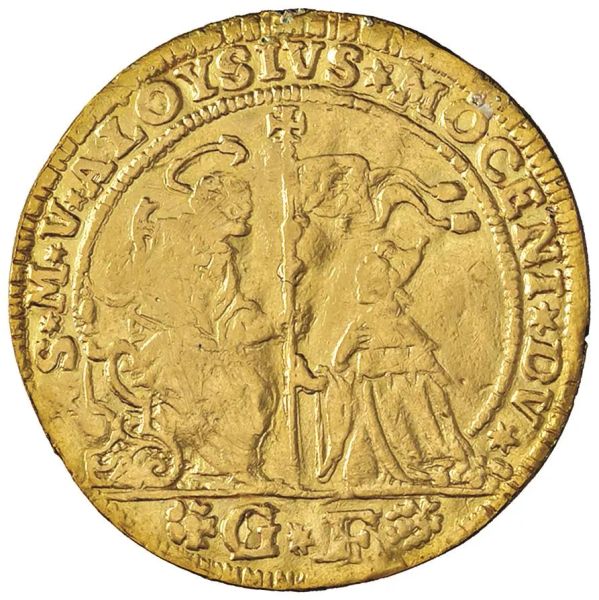      VENEZIA. ALVISE II MOCENIGO (1700-1709) OSELLA D&rsquo;ORO DA 4 ZECCHINI AN. IX (1708) 