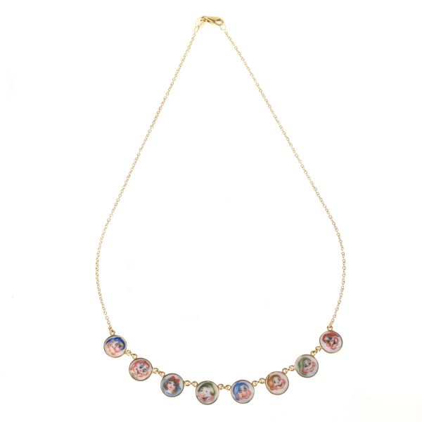 MERU NECKLACE WITH CHARMS IN 18KT YELLOW GOLD