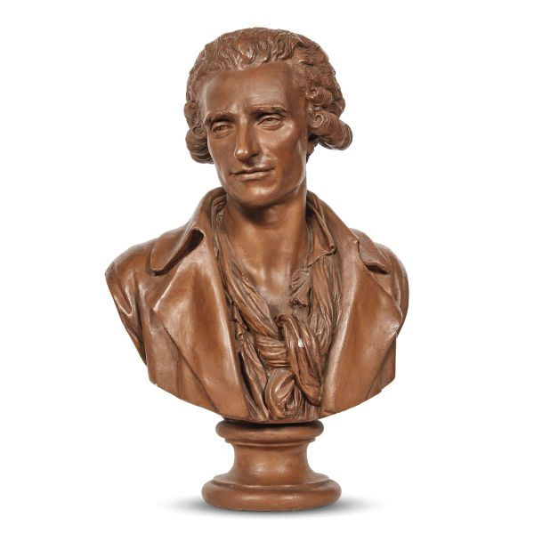 



After Philippe Laurent Roland, bust of a gentleman, painted putty