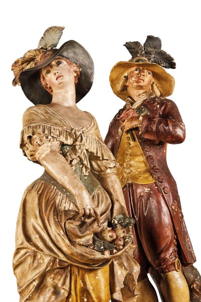 COPPIA DI SCULTURE, PIEMONTE, SECOLO XVIII
