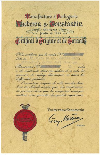 VACHERON & CONSTANTIN ULTRAPIATTO REF. 6827