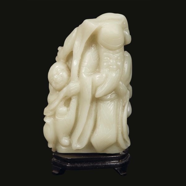 A WHITE JADE CARVING, CHINA, QING DYNASTY, 19TH CENTURY