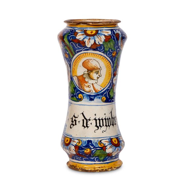 



A PHARMACY JAR (ALBARELLO), VENICE, WORKSHOP OF MASTRO DOMENICO, CIRCA 1570