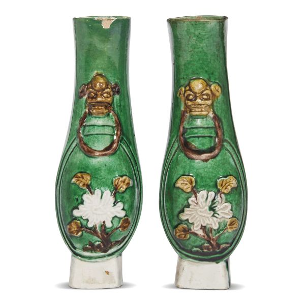 TWO WALL VASES, CHINA, QING DYNASTY, 18TH CENTURY