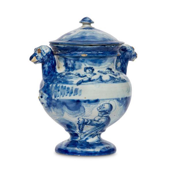 VASO DA ELETTUARI CON COPERCHIO, SAVONA, PRIMA MET&Agrave; SECOLO XVIII