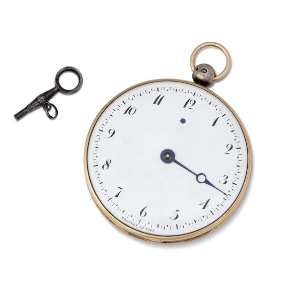 BREGUET ET FILS SILVER AND GOLD POCKET WATCH