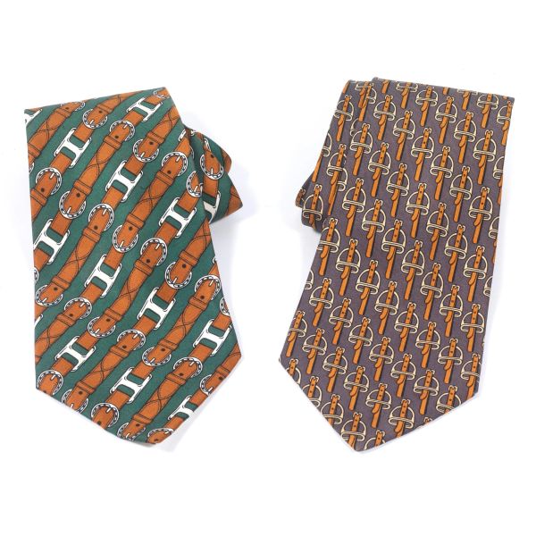 TWO HERMES TIES