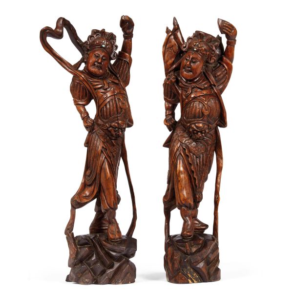 



COPPIA DI FIGURE IN LEGNO, CINA, SEC. XX
