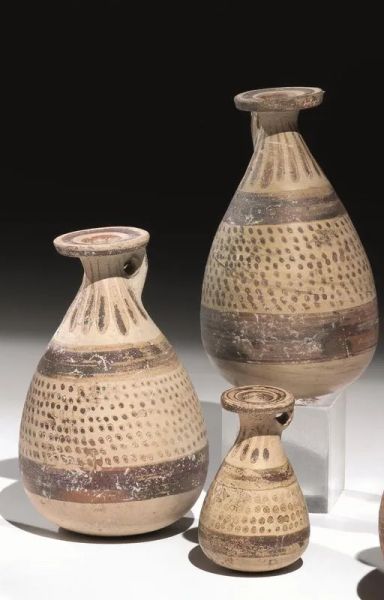  Tre alabastra etrusco corinzi                                               