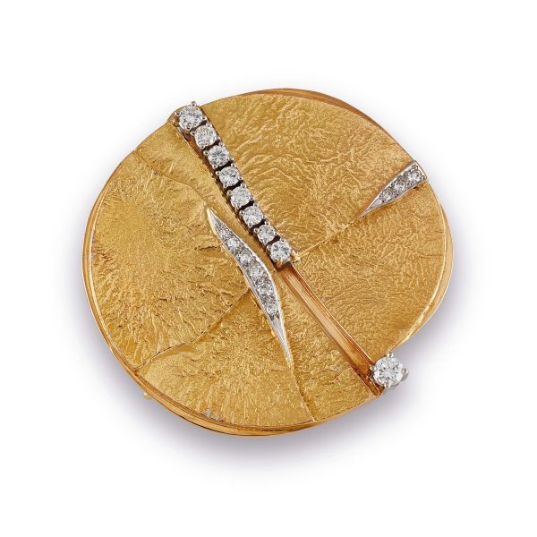 REILING SPILLA-PENDENTE A FORMA DI DISCO CON DIAMANTI