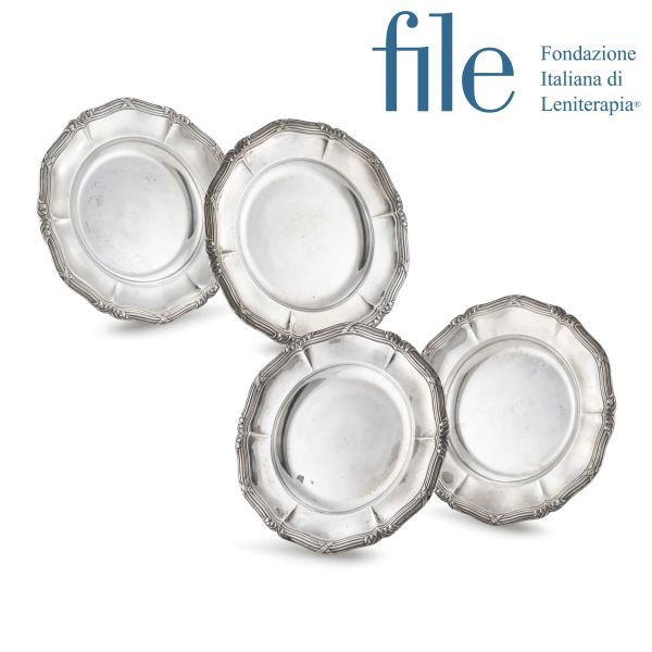 FOUR SILVER TRAYS, PARIS, END OF 19TH CENTURY, MARK OF ODIOT