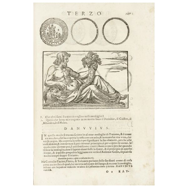 Agostini, Antonio. Dialoghi di Don Antonio Agostini Arcivescovo di Tarracona intorno alle medaglie inscrittoni et altre antichità. Roma, Faciotto, 1592.