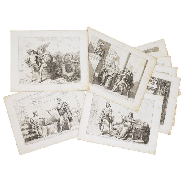 (Roma)   PINELLI, Bartolomeo. Lotto di 10 incisioni su rame raffiguranti episodi di storia romana. (1817-1819).