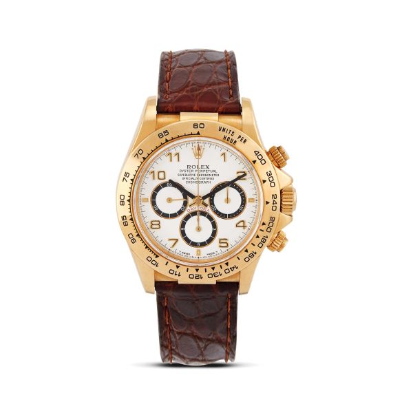 Rolex - 



ROLEX DAYTONA REF. 16518 "INVERTED SIX" N. X2892XX YELLOW GOLD WRISTWATCH, 1994