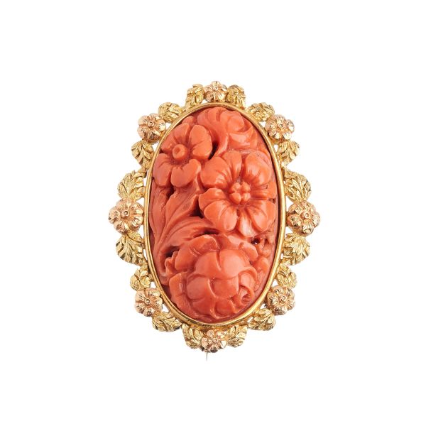 



CORAL BROOCH IN 18KT ROSE AND YELLOW GOLD