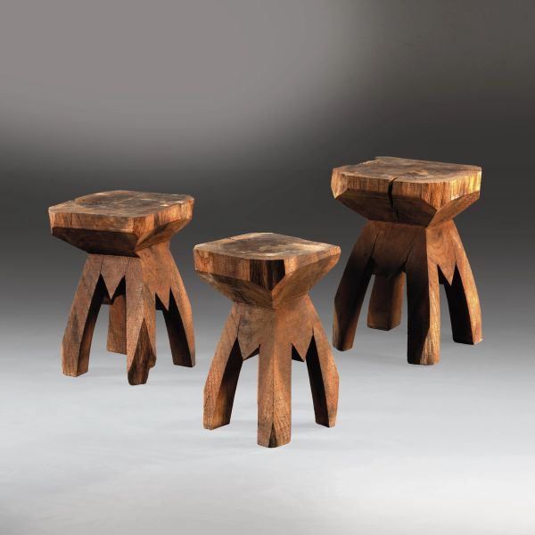 



THREE WOODEN STOOLS