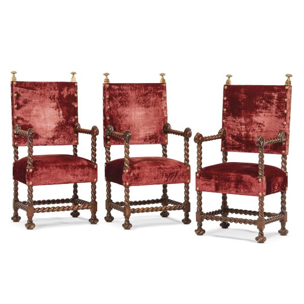 THREE ARMCHAIRS, SIENA, SECOND HALF 16TH CENTURY