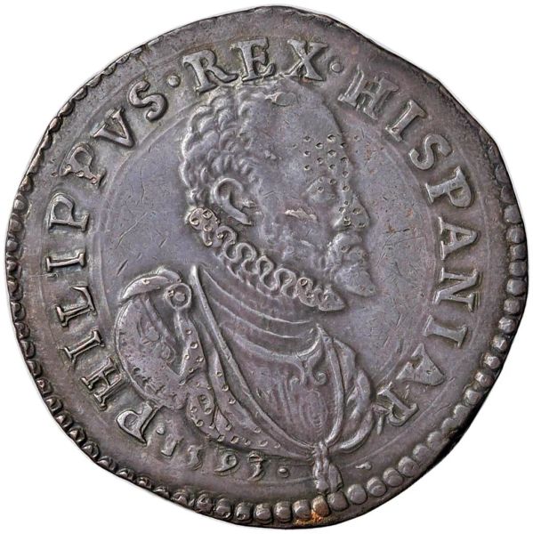 MILANO. FILIPPO II (1556-1598) SCUDO D&rsquo;ARGENTO 1595